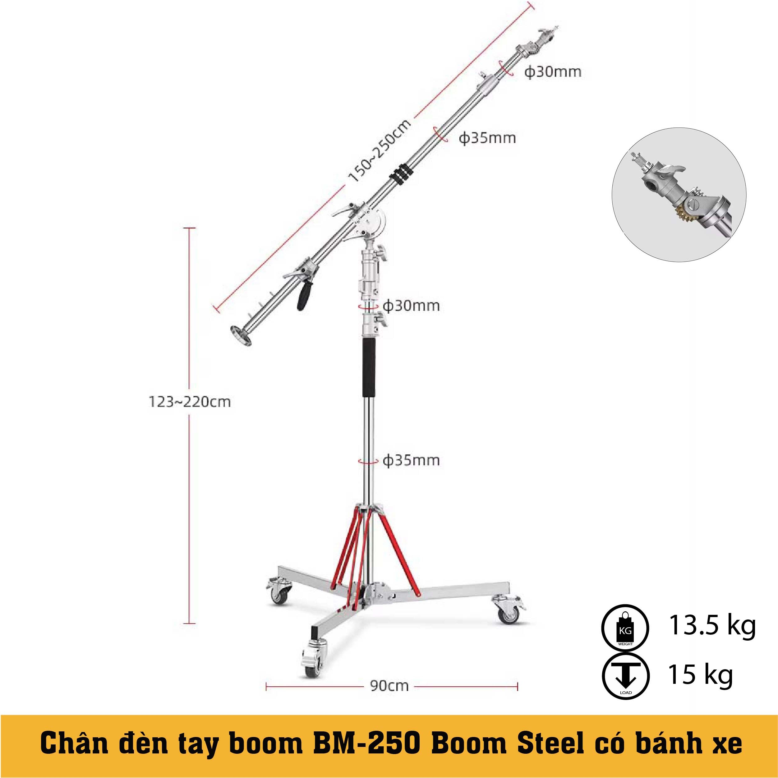 Chân đèn boom điều chỉnh 360 độ BM250