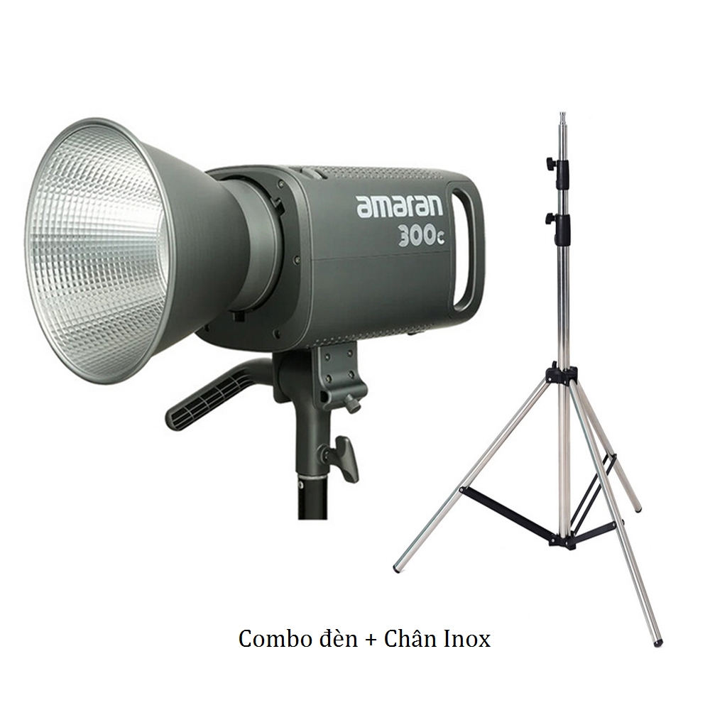 Combo Đèn led Aputure Amaran 300C RGBWW Full Color + Chân đèn Inox 