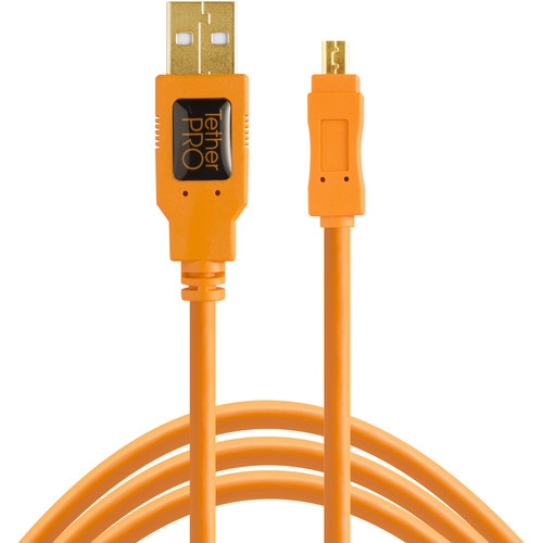 Dây Tether Tools - Cáp TetherPro USB 2.0 to Mini B 5 Pin - Dài 4.6m- Màu Cam 